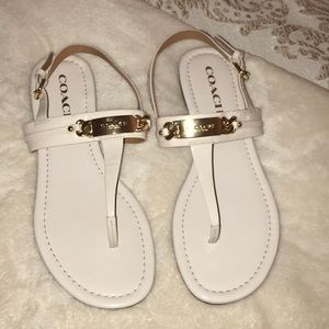 White coach sandals